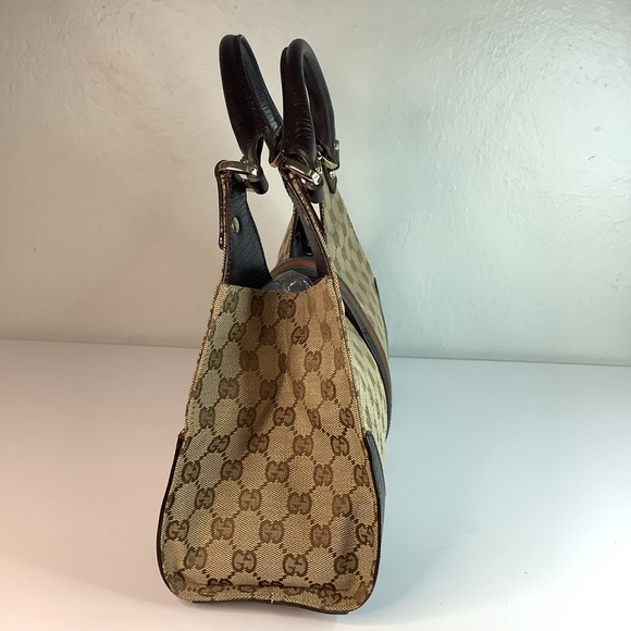 🛍❤️‍🔥❤️‍🔥GUCCI Beige/Ebony GG Canvas/Leather Junco Shoulder Bag❤️‍🔥 - Picture 3 of 13